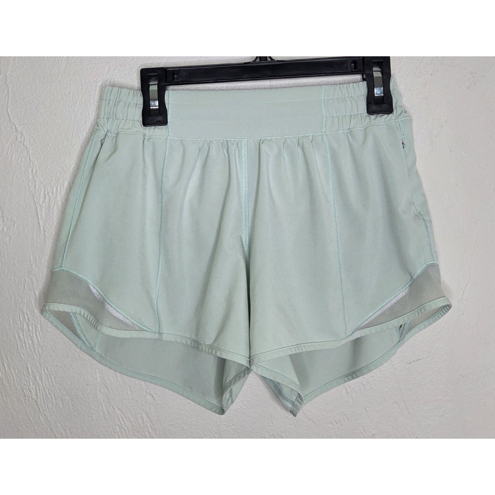 Lululemon Hotty Hot Shorts Women's Size 2 Light Mint Green Running Athletic Logo